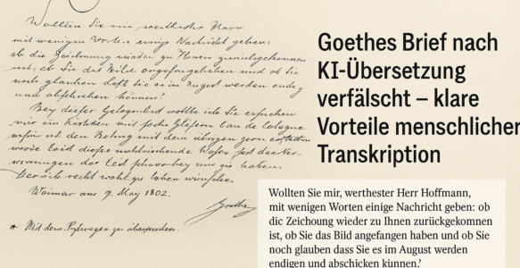 KI scheitert an Goethes Handschrift: Vergleich zeigt klare Vorteile menschlicher Altdeutsch-Transkription
